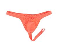 CEWIFO Ropa interior fina de seda de hielo transparente para hombre con cintura de anillo en forma de U para noches seductoras, Rojo sandía, Talla única