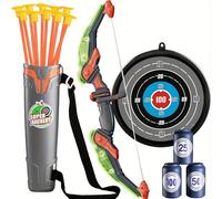 CEWROM Arrow and Bow Children, Archery Set with LED Lights, Includes 10 Arrows with Suction Cup, Quiver and Standing Target for 3-12 Years Old Kinder Outdoor Geschenk für Jungen Mädchen (Grün)