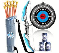 CEWROM Arrow and Bow Children, Archery Set with LED Lights, Includes 10 Arrows with Suction Cup, Quiver and Standing Target for 3-12 Years Old Kinder Outdoor Geschenk für Jungen Mädchen (Blau)