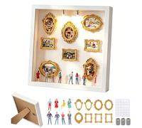 CEWROM Caja de silueta de museo para manualidades, pequeños marcos de museo con figuras de luces, celebra tus recuerdos únicos con estilo, marco creativo para aniversario, decoración del hogar (blanco