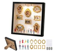 CEWROM Caja de silueta de museo para manualidades, pequeños marcos de museo con figuras de luces, celebra tus recuerdos únicos con estilo, marco creativo para aniversario, decoración del hogar (negro)