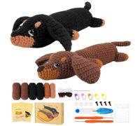 CEWROM Juego de ganchillo para principiantes, crochet completo de animales con tutoriales en vídeo paso a paso, artesanía con agujas de ganchillo, juego de ganchillo para niños y adultos