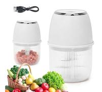 CEWROM Mini picadora de cebolla eléctrica, 350 ml, mini picadora portátil, cortador de verduras, cocina con puerto USB, adecuado para cebollas, frutas, nueces, carne, ajo (blanco)