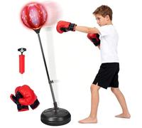 CEWROM Punchingball Boxing Set 82-125 cm Altura regulable, Guantes de Boxeo y Bomba, Bolsa de Punching Brillante para Adolescentes y Adultos, Speed Bag for Training Boxing Equipment, Relief & Fitness