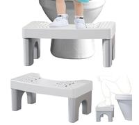 CEWROM Taburete de inodoro para adultos, taburete con masaje de pies, taburete para mejorar la postura del inodoro, estreñimiento, hemorroides y síndrome del intestino irritable (blanco)