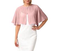 Cexiakong Bolero de gasa festivo para mujer, elegante pañuelo para el hombro, Capelets suaves, capas de boda, bufandas de longitud media, blusa de gasa para novia, vestido de baile, cubierta de color