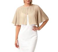 Cexiakong Bolero de gasa festivo para mujer, elegante pañuelo para el hombro, Capelets suaves, capas de boda, bufandas de longitud media, blusa de gasa para novia, vestido de baile, cubierta de color