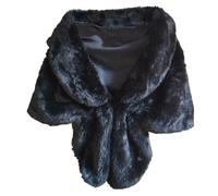 Cexiakong Bufanda de piel sintética para mujer, de los años 20, para boda, con estolas y envolturas, para bodas, con plumas artificiales, para invierno, chaqueta de boda, negro (schwarz 2), Talla