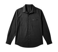 Cexiakong Camisa vaquera de manga larga para hombre, camisa de negocios, con botones, para senderismo, monocolor, transpirable, de manga larga, vintage, de verano, holgada, para exteriores, cuello de