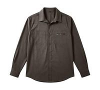 Cexiakong Camisa vaquera de manga larga para hombre, camisa de negocios, con botones, para senderismo, monocolor, transpirable, de manga larga, vintage, de verano, holgada, para exteriores, cuello de