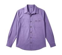 Cexiakong Camisa vaquera de manga larga para hombre, camisa de negocios, con botones, para senderismo, monocolor, transpirable, de manga larga, vintage, de verano, holgada, para exteriores, cuello de