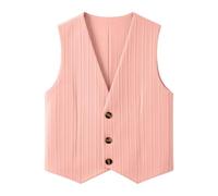 Cexiakong Chaleco de verano para hombre, chaleco de senderismo ligero al aire libre, chaleco de trabajo a rayas, sin mangas, cuello en V, chaleco para correr, ligero y aireado, ropa de hombre, O rosa