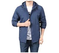 Cexiakong - Chaqueta de chándal para hombre, con cremallera completa, UPF 50+, protección solar, secado rápido, para hombre, para pesca, correr, manga larga, protección solar, protección, azul marino,