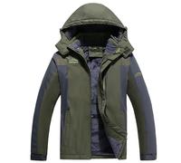 Cexiakong Chaqueta de invierno para hombre, chaqueta funcional larga, forrada de invierno, resistente al viento, chaqueta de snowboard, chaqueta de senderismo, transpirable, resistente al agua, para