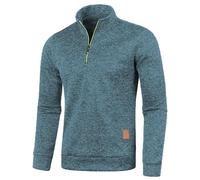 Cexiakong Chaqueta de punto para hombre, de punto fino, con cremallera, para tiempo libre, cálido, abrigo de invierno, corte ajustado, transpirable, de gran tamaño, para deporte, trabajo, O Sky Blue