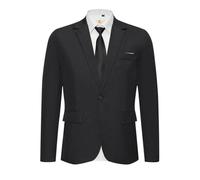 Cexiakong Chaqueta de traje para hombre Sakko Deportiva Ocio Blazer Regular Fit Hombres Traje Talla Grande Hombre Negocios Casual Trajes Europeos y Americanos Slim Blazer Pequeño, Negro , L