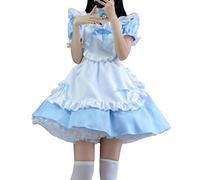 Cexiakong Conjunto de uniforme escolar para mujeres y mujeres, juego de disfraz para criada de casa, anime, cosplay, traje sexy de sirvienta, uniforme de sirvienta, vestido negro y blanco para