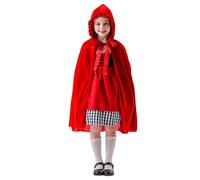 Cexiakong Disfraz de Caperucita Roja para niña, disfraz de princesa para Halloween, sin mangas, vestido de Caperucita Roja, capa con capucha, capa para cumpleaños, carnaval, fiesta, disfraz de Navidad