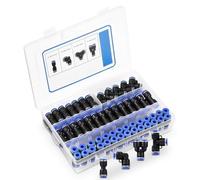 Cexovo 60 piezas Conectores de Empuje Recto 6mm,Kit de Conector de Manguera de Aire de Empuje rápido neumático,Connect Kits de neumáticos accesorios,Conectores de Ajuste de Liberación