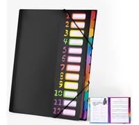 Cexovo Carpeta Archivadora A4,Carpeta Separadora de 12 Páginas,Carpetas Archivadoras Expandible,Carpeta Etiquetada,Carpeta Clasificadora,Carpeta Etiquetada,para Papelería Escolar,Oficina,Ferroso