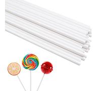 CEXUN 30 Piezas Lollipop Sticks, 10cm*3.5mm Palillos de Papel para Cake Pops, Palos para Cake Pops, Cake Pop Sticks, Palitos para Cake Pops, para Lollies Hacer Galletas Cupcake Chocolate(Blanco)