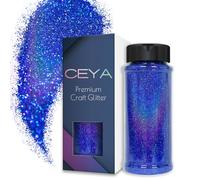 Ceya 3.5oz/ 100g Holographic Ultra Fine Glitter Powder Laser Royal Blue Glitter 1/128” 0.008” 0.2mm for Slime Epoxy Resin Craft Tumbler Jewelry Nail Art Festival Makeup Painting Wedding Cards