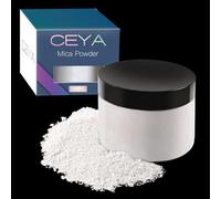 Ceya Polvo de mica, 5,3 oz/150 g, porcelana blanca con efecto perlado, pigmento de color para resina epoxi, vaso, bomba de baño, color jabón, limo, vela, artesanía de res