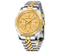 CEYADG Pagani Design - Reloj cronógrafo para Hombre, 40 mm, Reloj de Pulsera de Lujo para Negocios, Movimiento Japan VD53, Fecha, Dorado (Oro)