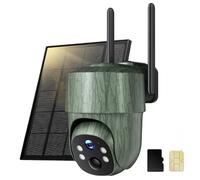 CEYOMUR 4G LTE Cámara de Caza con Tarjeta SIM y Micro SD, 2K PTZ Cámara Fototrampeo con Placa Solar, Visión Nocturna a Color e Infrarrojos 940nm, Transmisión en Vivo, IP65 Impermeable