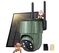 CEYOMUR 4G LTE Cámara de Caza Solar con SIM, 2K PTZ Camara Fototrampeo con Batería 8400mAh y App, Infrarroja Invisible 940nm y Visión Nocturna a Color, Transmisión Vivo, Detección Movimiento