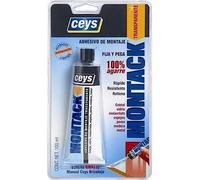 Ceys - Adhesivo de Montaje - Montack Transparente - Invisible - Blister 70 GR