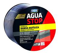 Ceys - Agua Stop Banda butílica reparadora - Banda impermeable autoadhesiva de alta resistencia - color gris - 10cm x 10m