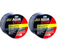 Ceys - Agua Stop Banda butílica reparadora - Banda impermeable autoadhesiva de alta resistencia - color gris - 10cm x 10m (Paquete de 2)