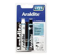 Ceys - Araldite adhesivo bicomponente para metales - Soldador en frío - Alta resistencia - Macanizable - Azul - 2x15 ML