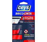 Ceys - Bricocinta Extra fuerte - Doble Cara - 100% adhesivo - Alta Durabilidad - 9 tiras