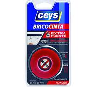 CEYS Cinta adhesiva Bricocinta 507519 – Doble cara transparente extrafuerte 1,5 m x 19 mm