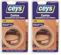 Ceys - Cantos autoadhesivos para madera - Máxima adherencia sin plancha - Color Pino - 19mm x 5m (Paquete de 2)