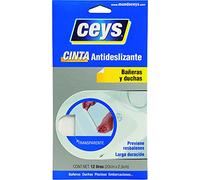 Ceys - Cinta Antideslizante - Bañeras y Duchas - Previene Resbalones - Transparente - 12 tiras