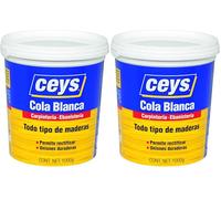 Ceys - Cola blanca para madera - Ideal para trabajos de carpintería, bricolaje, montaje y ensamblaje - Bote 1KG (Paquete de 2)