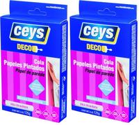 Ceys - Cola Papel Pintado - Máxima adherencia - Para vinilos, textiles y muy pesados - Cola celulósica - Transparente - 125GR (Paquete de 2)