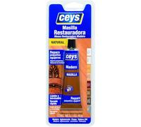 Ceys - Masilla restauradora madera natural - Repara pequeños agujeros - Lijable y barnizable - Color Madera - 40GR
