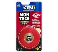 CEYS Cinta de montaje Montack A.T - Agarre total inmediato, doble cara 7,5m x 19mm