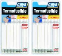 Ceys - Pegamento termofusible translucido - Adhesivo en barras para pistolas de pegamento - Pega, sella y rellena - Barras blancas 90MM (Paquete de 2)