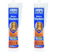 Ceys - Sellador acrílico madera Blanco - Seca rápido - No se agrieta - Cartucho 280 ML (Paquete de 2)