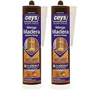 Ceys - Sellador acrílico madera Wengue - Seca rápido - No se agrieta - Cartucho 280 ML (Paquete de 2)