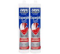 Ceys - Silicona para espejos - Sella y pega con máxima adherencia - Cartucho blanco (Paquete de 2)