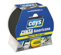 CEYS Cinta americana Tackceys 507605 Negro 10 m x 50 mm Rollo