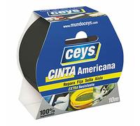 CEYS Cinta americana Tackceys 507605 Negro 10 m x 50 mm Rollo