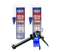 Ceys - Total Tech - Pega Sella y Repara - Blanco - Cartucho 290 ML x 2 + Pistola profesional