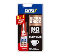 Ceys - UltraUnick - Adhesivo instantáneo 2 en 1 para múltiples materiales - Alta resistencia y secado rápido - No Frágil - Pega todos los materiales - 5 g